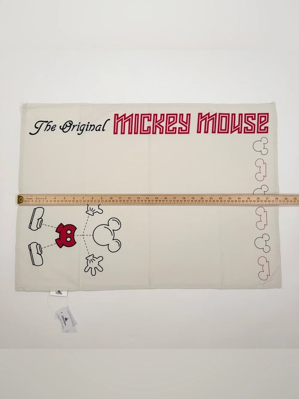 Set of 4 Disney Parks Mickey Mouse Kitchen Dish Towels White Red Cotton NWT